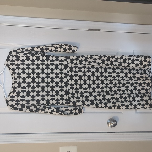 Talbot's Black & White Patterned Dress - Picture 4 of 4